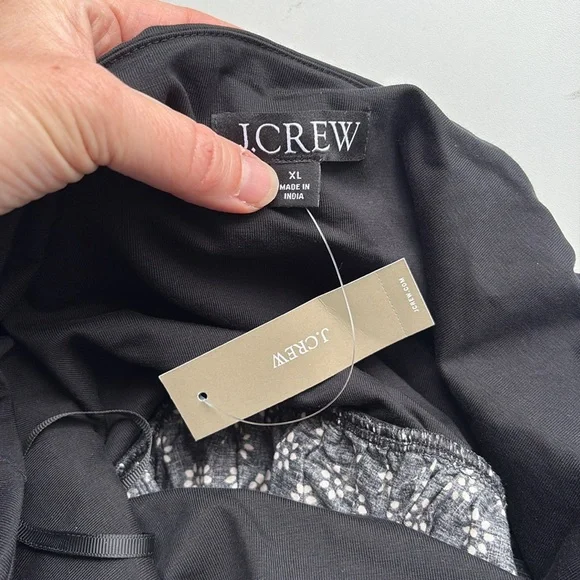 J Crew Strapless mixy dress in block print XL Black - Picture 10 of 14